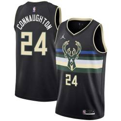 Black Pat Connaughton Bucks #24 Twill Basketball Jersey FREE SHIPPING