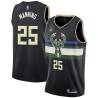 Black Danny Manning Bucks #25 Twill Basketball Jersey FREE SHIPPING