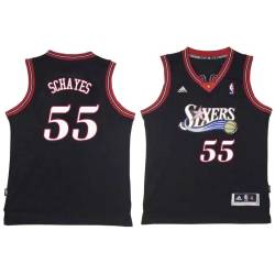 Black Throwback Dolph Schayes Twill Basketball Jersey -76ers #55 Schayes Twill Jerseys, FREE SHIPPING