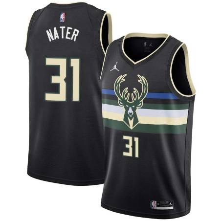 Black Swen Nater Bucks #31 Twill Basketball Jersey FREE SHIPPING