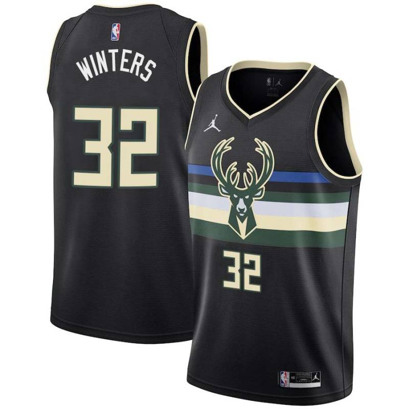 Black Brian Winters Bucks #32 Twill Basketball Jersey FREE SHIPPING