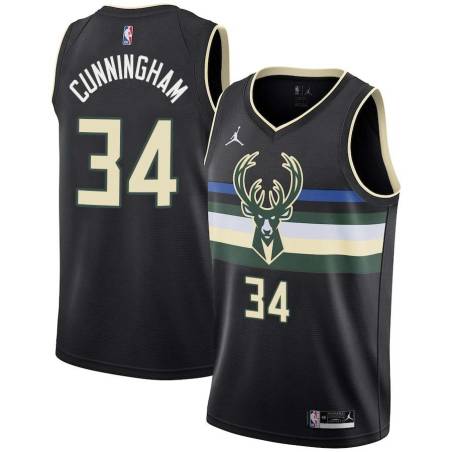 Black Dick Cunningham Bucks #34 Twill Basketball Jersey FREE SHIPPING