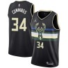 Black Terry Cummings Bucks #34 Twill Basketball Jersey FREE SHIPPING