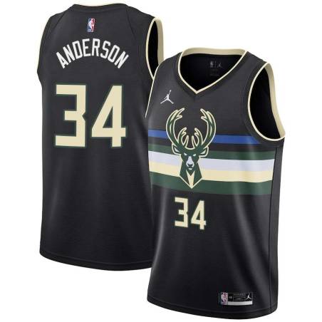 Black Greg Anderson Bucks #34 Twill Basketball Jersey FREE SHIPPING