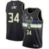 Black Jerome Lane Bucks #34 Twill Basketball Jersey FREE SHIPPING