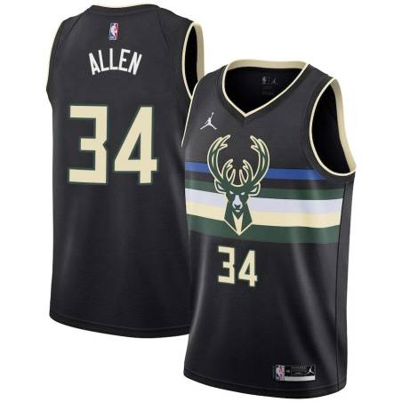 Black Ray Allen Bucks #34 Twill Basketball Jersey FREE SHIPPING