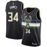 Black Reece Gaines Bucks #34 Twill Basketball Jersey FREE SHIPPING