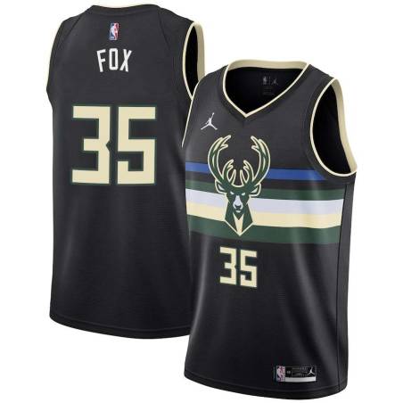 Black Jim Fox Bucks #35 Twill Basketball Jersey FREE SHIPPING