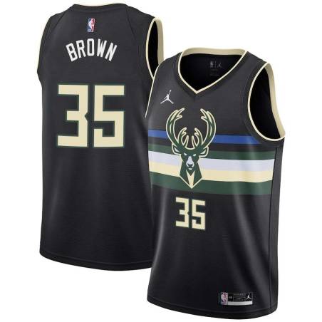 Black Tony Brown Bucks #35 Twill Basketball Jersey FREE SHIPPING