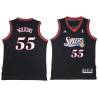 Black Throwback Eddie Lee Wilkins Twill Basketball Jersey -76ers #55 Wilkins Twill Jerseys, FREE SHIPPING