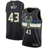 Black Mark West Bucks #43 Twill Basketball Jersey FREE SHIPPING