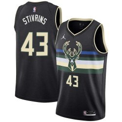 Black Alex Stivrins Bucks #43 Twill Basketball Jersey FREE SHIPPING