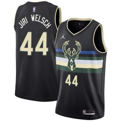 Black Jiri Welsch Bucks #44 Twill Basketball Jersey FREE SHIPPING