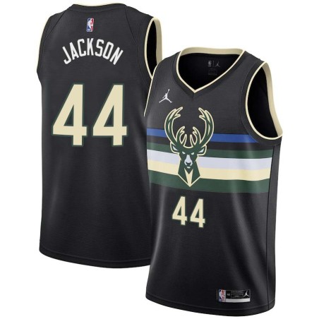 Black Justin Jackson Bucks #44 Twill Basketball Jersey FREE SHIPPING