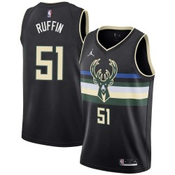 Black Michael Ruffin Bucks #51 Twill Basketball Jersey FREE SHIPPING