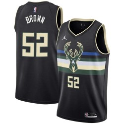 Black Chucky Brown Bucks #52 Twill Basketball Jersey FREE SHIPPING