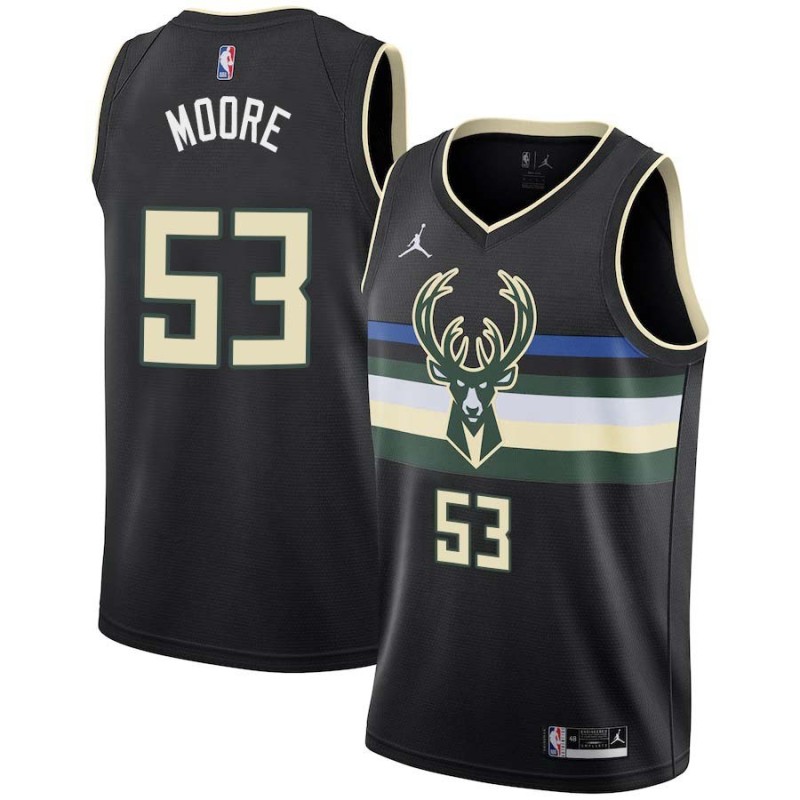 Black Andre Moore Bucks #53 Twill Basketball Jersey FREE SHIPPING