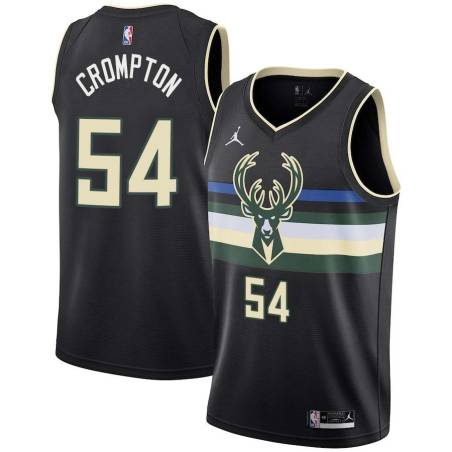 Black Geoff Crompton Bucks #54 Twill Basketball Jersey FREE SHIPPING