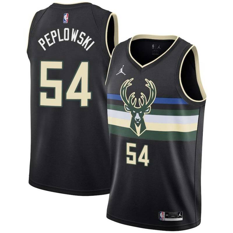 Black Mike Peplowski Bucks #54 Twill Basketball Jersey FREE SHIPPING
