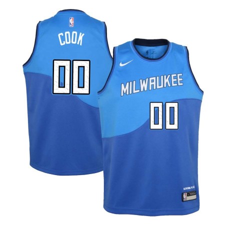 Blue_City Anthony Cook Bucks #00 Twill Basketball Jersey FREE SHIPPING