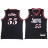 Black Throwback Scott Williams Twill Basketball Jersey -76ers #55 Williams Twill Jerseys, FREE SHIPPING