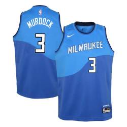 Blue_City Eric Murdock Bucks #3 Twill Basketball Jersey FREE SHIPPING