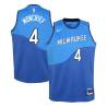 Blue_City Sidney Moncrief Bucks #4 Twill Basketball Jersey FREE SHIPPING