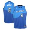 Blue_City Brevin Knight Bucks #6 Twill Basketball Jersey FREE SHIPPING