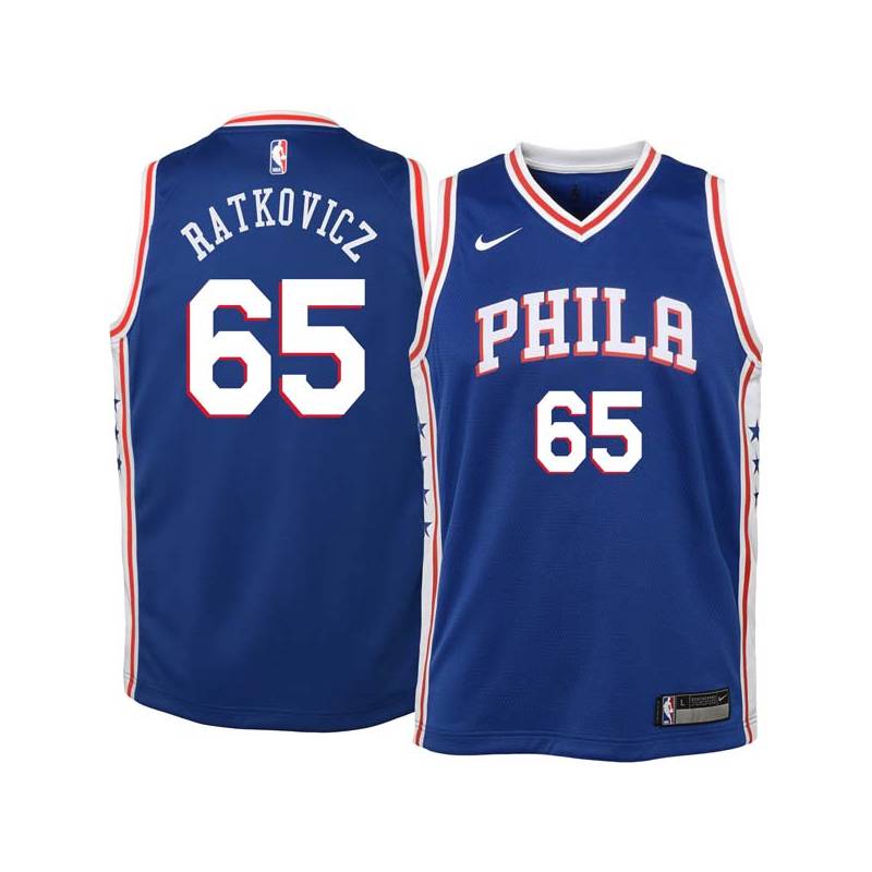 Blue George Ratkovicz Twill Basketball Jersey -76ers #65 Ratkovicz Twill Jerseys, FREE SHIPPING