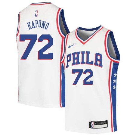White Jason Kapono Twill Basketball Jersey -76ers #72 Kapono Twill Jerseys, FREE SHIPPING