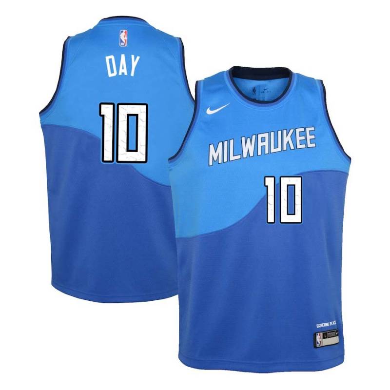 Blue_City Todd Day Bucks #10 Twill Basketball Jersey FREE SHIPPING