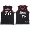 Black Throwback Shawn Bradley Twill Basketball Jersey -76ers #76 Bradley Twill Jerseys, FREE SHIPPING