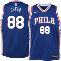 Blue Alexey Shved Twill Basketball Jersey -76ers #88 Shved Twill Jerseys, FREE SHIPPING