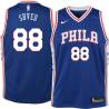 Blue Alexey Shved Twill Basketball Jersey -76ers #88 Shved Twill Jerseys, FREE SHIPPING