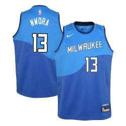 Blue_City Jordan Nwora Bucks #13 Twill Basketball Jersey FREE SHIPPING