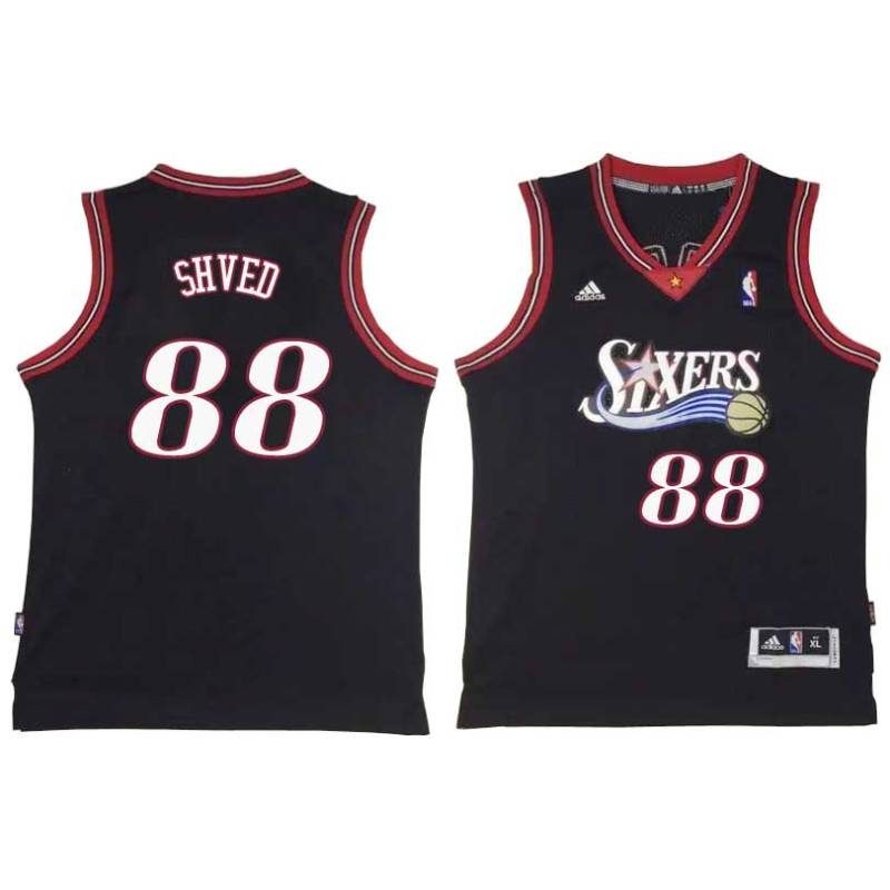 Black Throwback Alexey Shved Twill Basketball Jersey -76ers #88 Shved Twill Jerseys, FREE SHIPPING