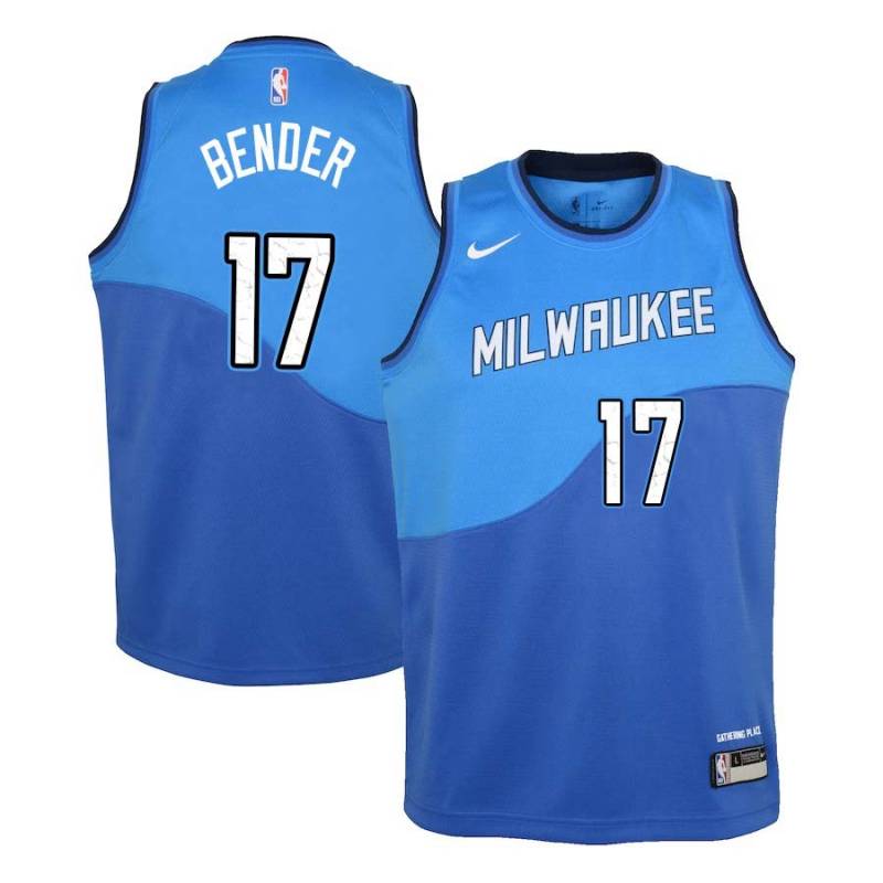 Blue_City Dragan Bender Bucks #17 Twill Basketball Jersey FREE SHIPPING