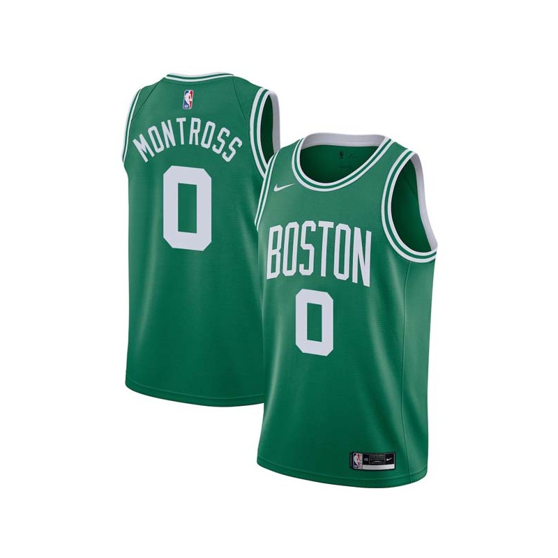 Green Eric Montross Twill Basketball Jersey -Celtics #0 Montross Twill Jerseys, FREE SHIPPING