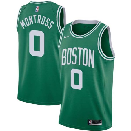 Green Eric Montross Twill Basketball Jersey -Celtics #0 Montross Twill Jerseys, FREE SHIPPING