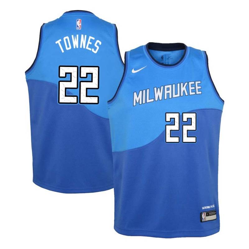 Blue_City Linton Townes Bucks #22 Twill Basketball Jersey FREE SHIPPING