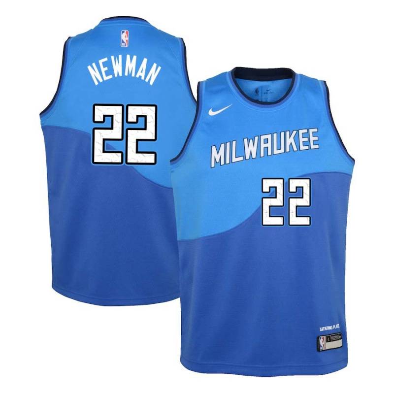 Blue_City Johnny Newman Bucks #22 Twill Basketball Jersey FREE SHIPPING