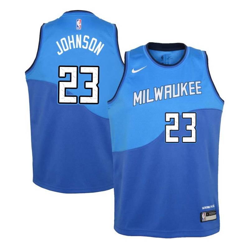 Blue_City Chris Johnson Bucks #23 Twill Basketball Jersey FREE SHIPPING