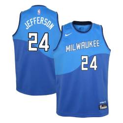 Blue_City Richard Jefferson Bucks #24 Twill Basketball Jersey FREE SHIPPING