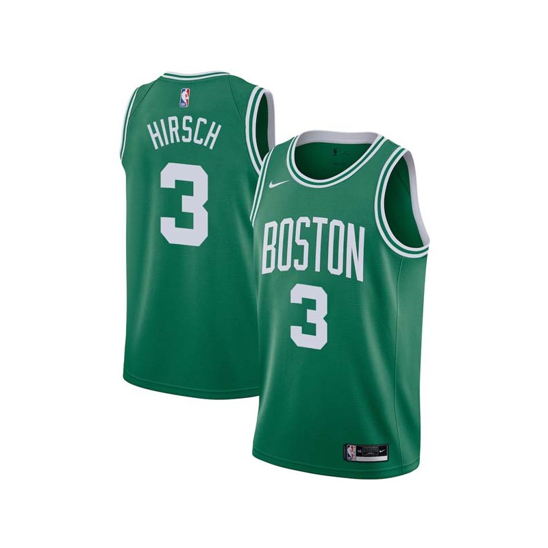 Green Mel Hirsch Twill Basketball Jersey -Celtics #3 Hirsch Twill Jerseys, FREE SHIPPING