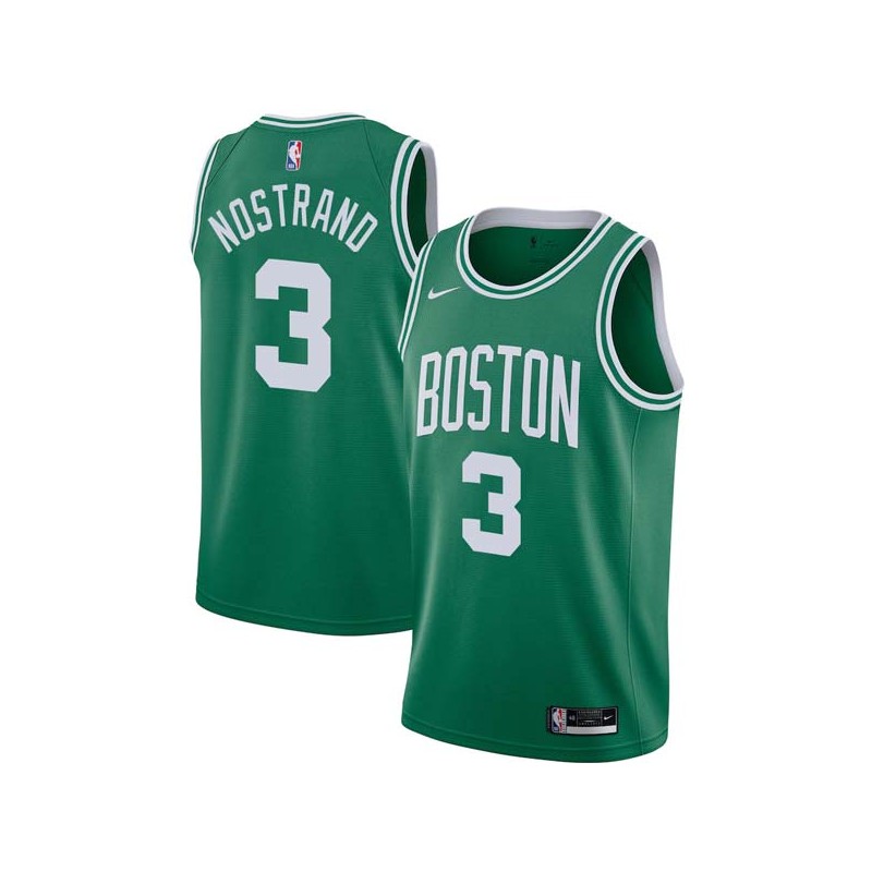 Green George Nostrand Twill Basketball Jersey -Celtics #3 Nostrand Twill Jerseys, FREE SHIPPING