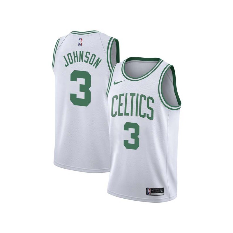 White Dennis Johnson Twill Basketball Jersey -Celtics #3 Johnson Twill Jerseys, FREE SHIPPING