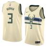 Cream Ken Norman Bucks #3 Twill Basketball Jersey FREE SHIPPING