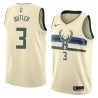 Cream Caron Butler Bucks #3 Twill Basketball Jersey FREE SHIPPING