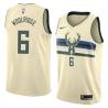 Cream Orlando Woolridge Bucks #6 Twill Basketball Jersey FREE SHIPPING