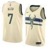 Cream Lucius Allen Bucks #7 Twill Basketball Jersey FREE SHIPPING